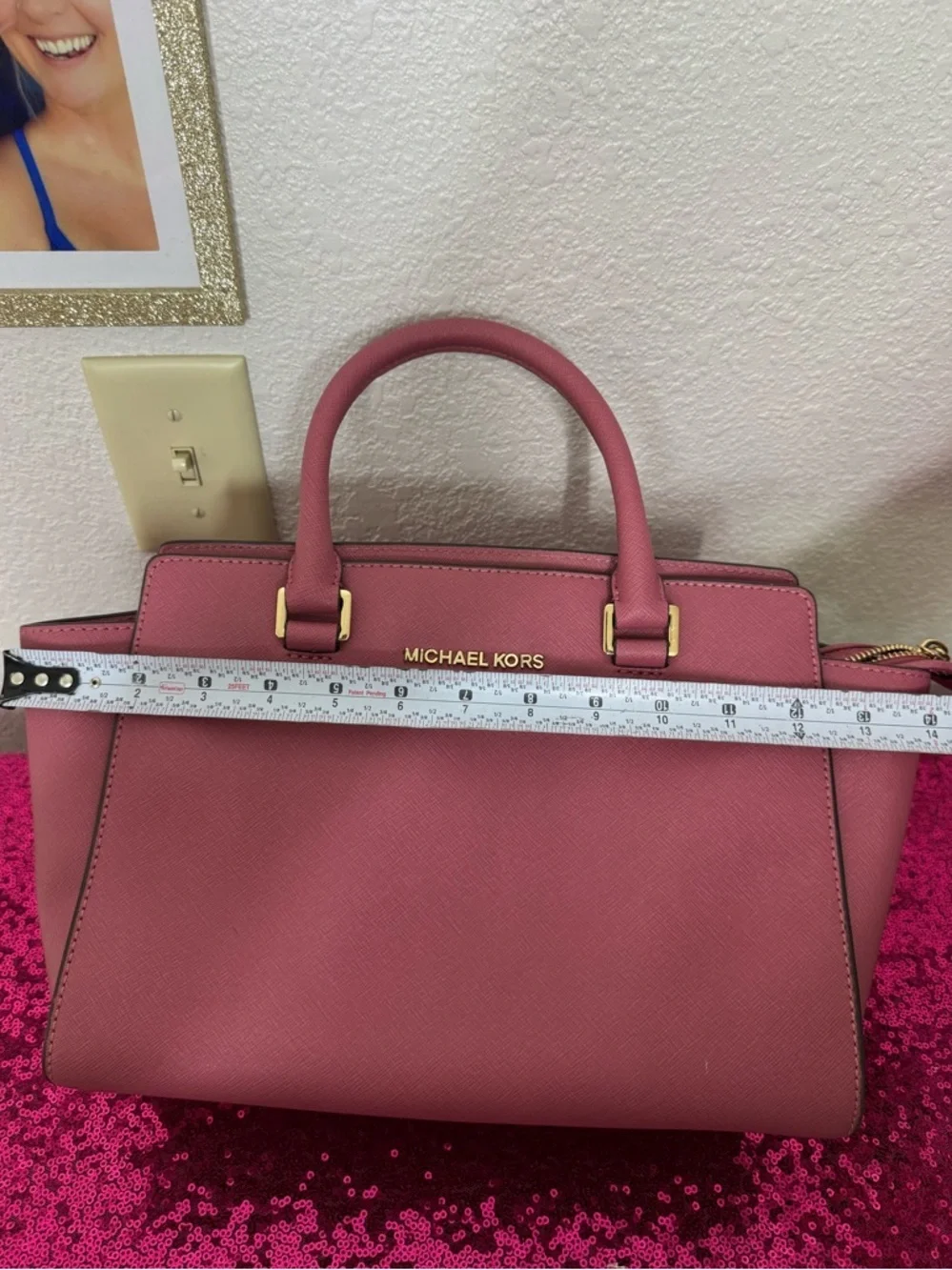 MICHAEL KORS 💖 Mauve Structured Satchel, Double Handles, Leather (8x14 inches)